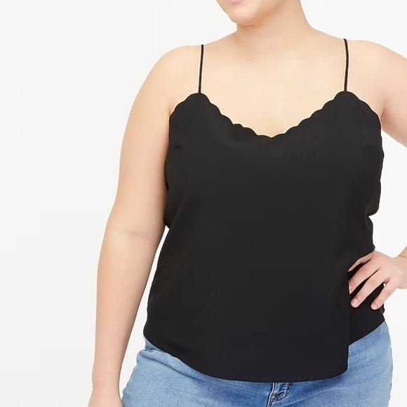 J. Crew, Scalloped cami top, Black, Size 14 - Picture 5 of 6